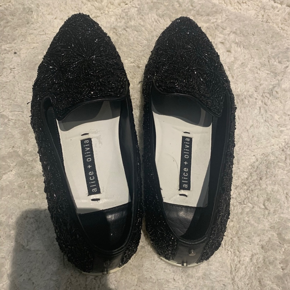 Alice + Olivia Rory Glass Beaded Flats